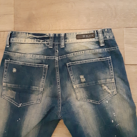 MENS CJ BLACK PREMIUM DISTRESSED SKINNY FLEX JEANS - Picture 6 of 7